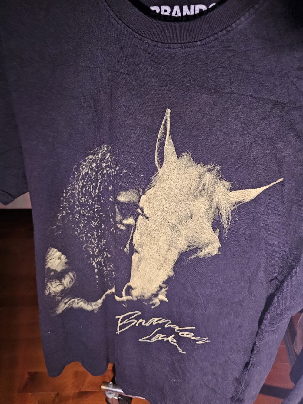 Graphic Tee with Ivory Horse & Woman Print